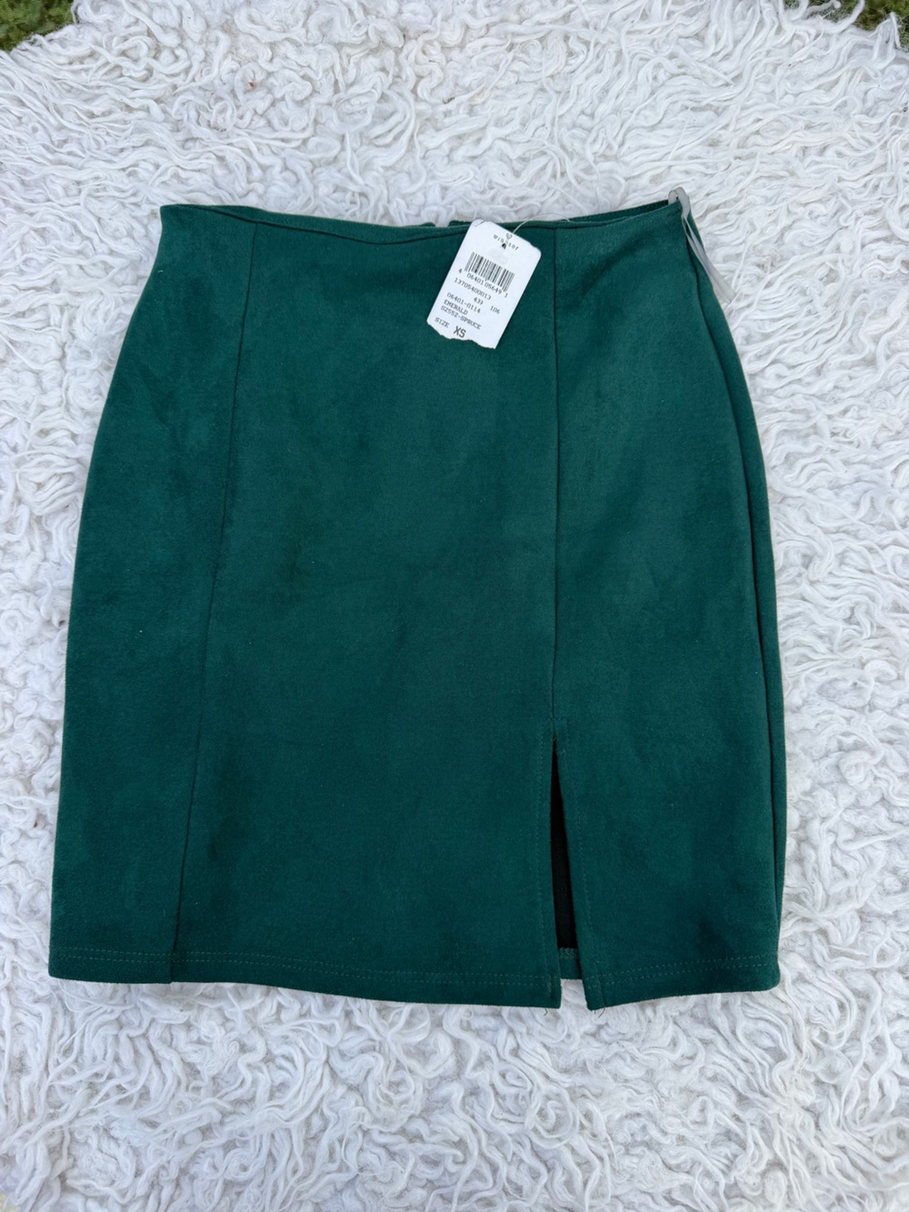 Windsor Emerald Green Suede Pencil Skirt